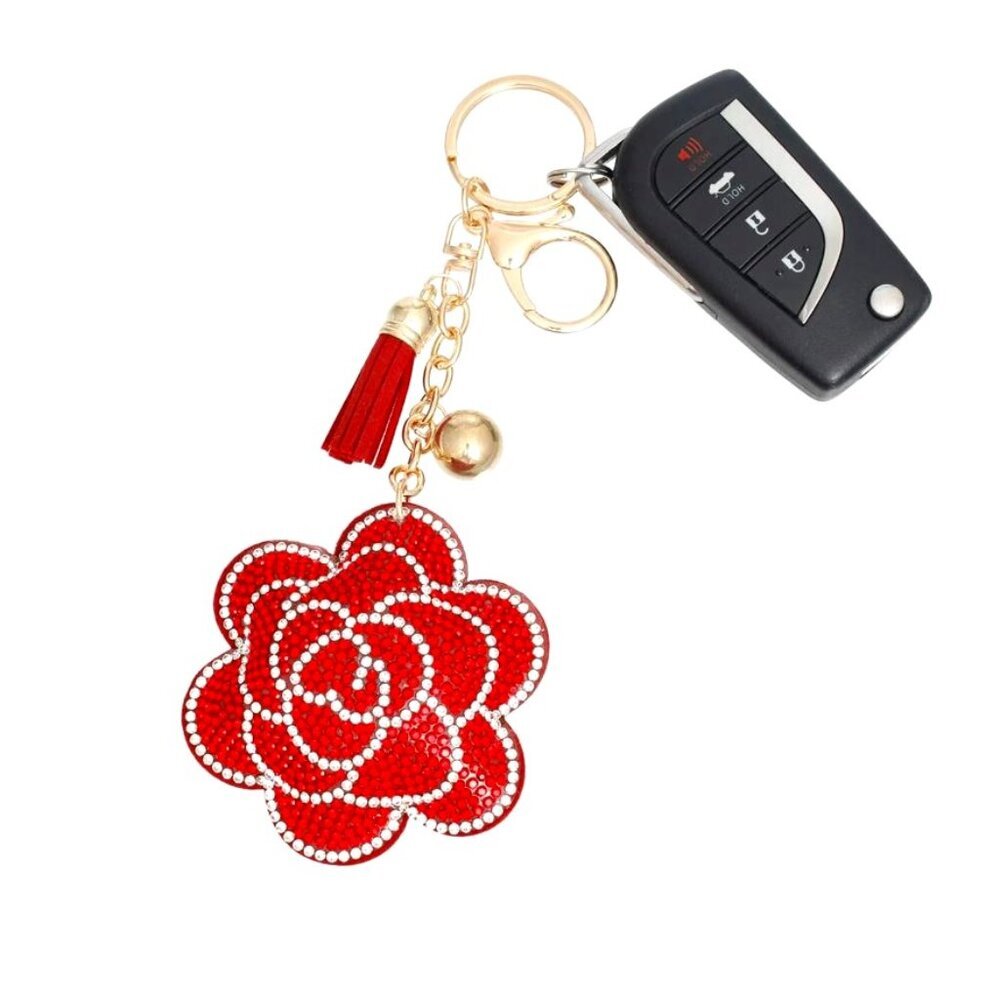 LAST TWO Red Flower Keychain